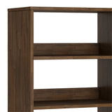 Chase Solid Acacia Wood Tall Bookcase In Rustic Natural Aged Brown