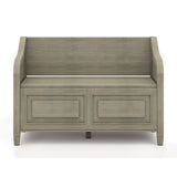 Connaught Solid Wood 42 Inch Wide Traditional Entryway Storage Bench In Distressed Grey