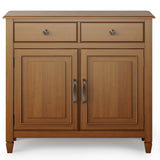 Connaught Solid Wood Entryway Storage Cabinet In Light Golden Brown