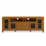 Cosmopolitan Solid Wood 72 Inch Wide Tv Media Stand In Light Golden Brown For Tvs Up To 80 Inches