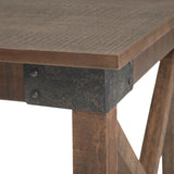 Harding Solid Mango Wood And Metal 20 Inch Wide Square Industrial End Table In Distressed Dark Brown