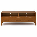Harper Solid Hardwood 60 Inch Wide Mid-Century Modern Tv Media Stand In Teak Brown For Tvs Up To 65 Inches