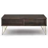 Hunter Solid Mango Wood Lift Top Coffee Table In Ebony