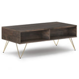 Hunter Solid Mango Wood Lift Top Coffee Table In Ebony