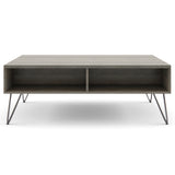 Hunter Solid Mango Wood Lift Top Coffee Table In Grey