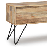 Hunter Solid Mango Wood 68 Inch Wide Industrial Tv Media Stand In Natural For Tvs Up To 75 Inches