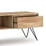 Hunter Solid Mango Wood 68 Inch Wide Industrial Tv Media Stand In Natural For Tvs Up To 75 Inches