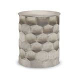 Whitney Metal Storage Side Table In Antique Silver