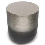 Nova Boho 19 Inch Wide Metal Metal Side Table In Silver Ombre, Fully Assembled