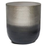 Nova Boho 19 Inch Wide Metal Metal Side Table In Silver Ombre, Fully Assembled