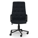Foley Swivel Office Chair In Distressed Blue Faux Leather