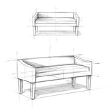 Parris 50 Inch Wide Contemporary Upholstered Bench In Dark Grey