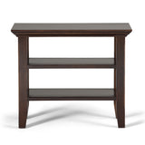 Acadian Solid Wood 14 Inch Wide Rectangle Transitional Narrow Side Table In Brunette Brown