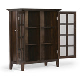 Acadian Solid Wood 39 Inch Wide Transitional Medium Storage Cabinet In Brunette Brown