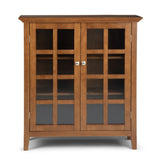 Acadian Solid Wood 39 Inch Wide Transitional Medium Storage Cabinet In Light Golden Brown
