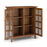 Acadian Solid Wood 39 Inch Wide Transitional Medium Storage Cabinet In Light Golden Brown