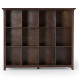 Acadian Solid Wood 48 Inch X 57 Inch Transitional 12 Cube Storage In Brunette Brown