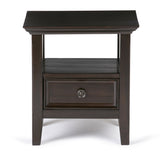 Amherst Solid Wood 19 Inch Wide Square Transitional End Table In Hickory Brown