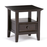 Amherst Solid Wood 19 Inch Wide Square Transitional End Table In Hickory Brown
