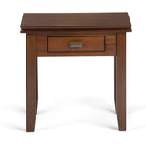 Artisan Solid Wood 21 Inch Wide Square Transitional End Side Table In Russet Brown