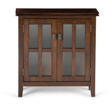 Artisan Solid Wood 30 Inch Wide Transitional Low Storage Cabinet In Russet Brown