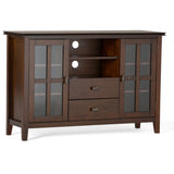 Artisan Solid Wood 53 Inch Wide Transitional Tv Media Stand In Russet Brown For Tvs Up To 60 Inches