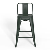 Rayne 24 Inch Metal Counter Height Stool (Set Of 2) In Deep Sage Green