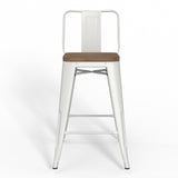 Rayne 24 Inch Metal / Wood Counter Height Stool (Set Of 2) In White