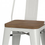 Rayne 24 Inch Metal / Wood Counter Height Stool (Set Of 2) In White