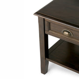 Burlington Solid Wood 18 Inch Wide Square Transitional End Side Table In Mahogany Brown