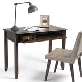Burlington Solid Wood Transitional 42 Inch Wide Writing Office Desk In Mahogany Brown