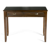 Burlington Solid Wood Transitional 42 Inch Wide Writing Office Desk In Mahogany Brown