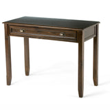 Burlington Solid Wood Transitional 42 Inch Wide Writing Office Desk In Mahogany Brown