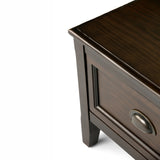Burlington Solid Wood 42 Inch Wide Transitional Entryway Storage Bench With Drawers In Mahogany Brown