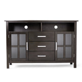 Kitchener Solid Wood 53 Inch Wide Contemporary Tv Media Stand In Hickory Brown For Tvs Up To 55 Inches