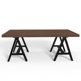 Sawhorse Solid Walnut Veneer And Metal Coffee Table