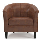 Austin 30 Inch Wide Contemporary Tub Chair In Distressed Saddle Brown Faux Leather