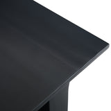 Acadian Solid Wood 14 Inch Wide Rectangle Transitional Narrow Side Table In Black