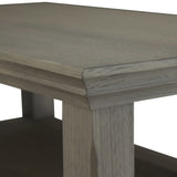 Acadian Solid Wood 14 Inch Wide Rectangle Transitional Narrow Side Table In Farmhouse Grey