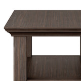 Acadian Solid Wood Narrow Side Table In Farmhouse Brown