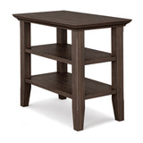 Acadian Solid Wood Narrow Side Table In Farmhouse Brown