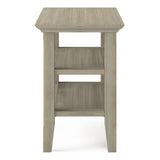 Acadian Solid Wood Narrow Side Table In Distressed Grey