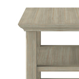Acadian Solid Wood Narrow Side Table In Distressed Grey