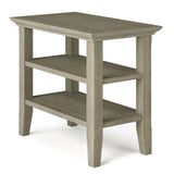 Acadian Solid Wood Narrow Side Table In Distressed Grey