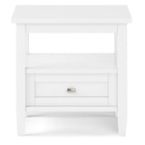 Warm Shaker Solid Wood 20 Inch Wide Rectangle Transitional End Table In White