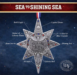 America250 Sea to Shining Sea Commemorative Ornament (Aluminum and Crystals)