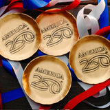 America250 4-Piece Commemorative Coaster Set with Caddy (Bronze)