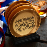 America250 4-Piece Commemorative Coaster Set with Caddy (Bronze)