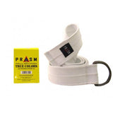 Prasm Unisex D-Ring Canvas Belt - White - S