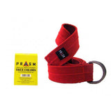 Prasm Unisex D-Ring Canvas Belt - Bright Red - L